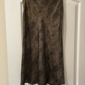Women’s Brown and Black Maxi Skirt with Subtle Dot Pattern